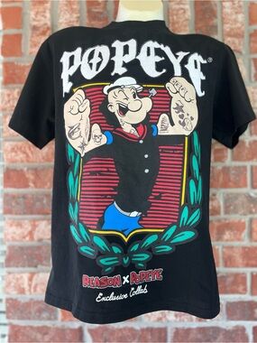 Reason x Popeye Men’s Graphic Short Sleeve Tee Black NWT
